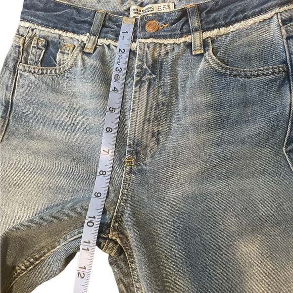 Zara 1975 Denim Jeans Cropped Flare High Rise Western Size 2 Small - Picture 8 of 12